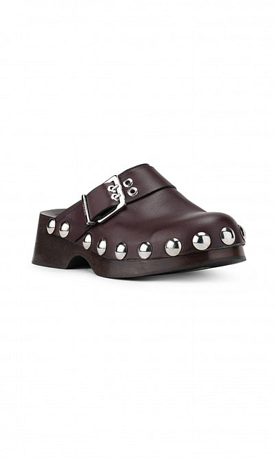 Leather studded mules by Ganni