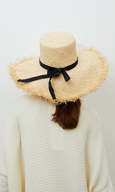 Frayed straw hat