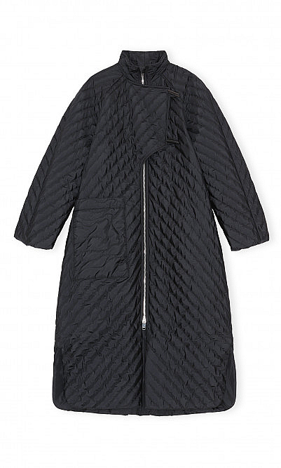 Coal quilted coat by Ganni