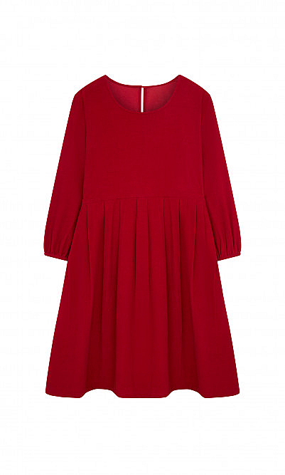 Red fine cord dress