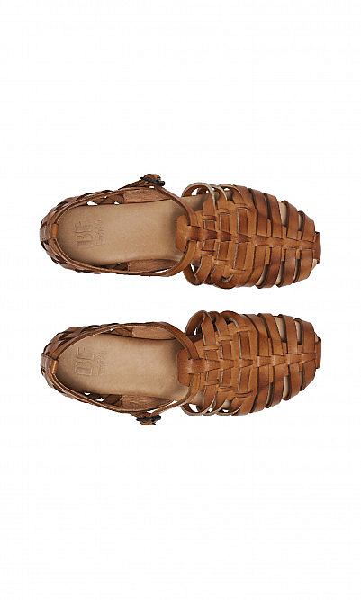 Leather plait sandals